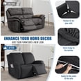 thumbnail image 5 of Recliner Loveseat Covers Stretch Sofa Covers for 2 Seat Large Reclining Couch, 2 Pieces Reclining Loveseat Covers Soft Washable Furniture Protector with Pocket (2 Seater Oversized, Black), 5 of 15