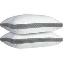 Lux Decor Collection Gusseted Decorative Pillows for Bed, 2 Count Gray
