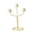 thumbnail image 3 of Candelabro de 3 brazos, candelabro cónico, centro de mesa, candelabro de Metal, soporte para velas para bodas, hoteles, y chimeneas Dorado, 3 of 9