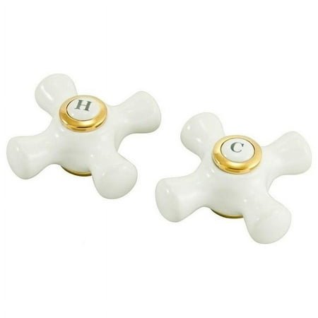 Elizabethan Classics Porcelain Straight Supply Stops Cross Handles