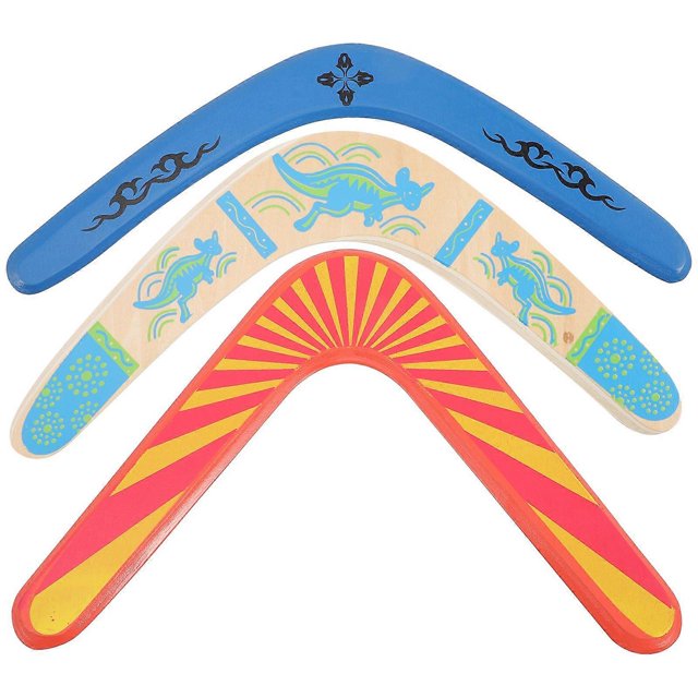 3Pcs Kids Throw And Catch Toy Kids Flying Boomerang Toy Kids Outdoor Boomerang Wood Boomerang