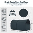 thumbnail image 3 of Full Size Bed Tent Canopy - Pop Up Privacy Sleeping Tent for Indoor Use, Light Reducing & Breathable Grey Cottage Design, Portable Frame with Mesh Windows, 75 x 54 x 47 Inches, 3 of 10