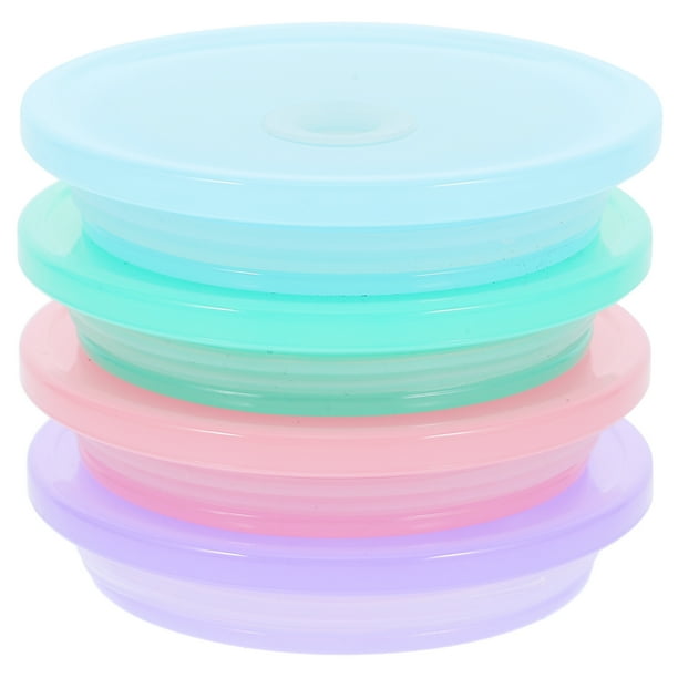 Tapa de paja para tarro de cristal (4 unidades), diseño de tapa de paja para tarro de cristal, con orificio para pajita, repuesto para tapa de conserva.