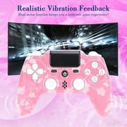 Wireless Controller Compatible with P4/P4 Slim/P4 Pro/Windows PC, Pink Cherry
