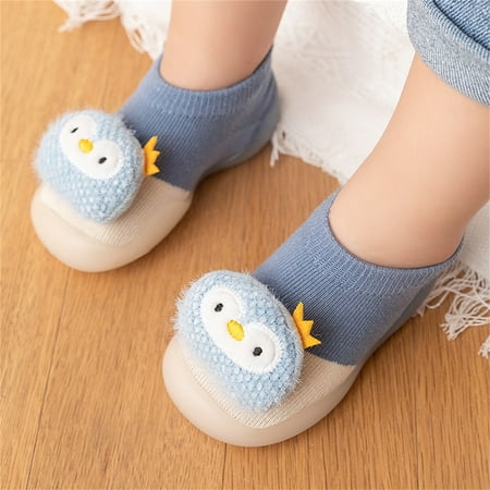 

Quealent Baby Walking Shoes Baby Boys Girls Fur Knit Winter Warm Snow Boots Soft Sole Crib Shoes Booties for Toddler Blue 0 Months