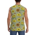 thumbnail image 4 of Zufioo Sage Green With Sunflowers Men's Tank Top,Men's Sleeveless Muscle Shirts,Basic Sleeveless T Shirts Casual Active Hipster Tank Top,Moisture Wicking Odor Protection-Large, 4 of 7