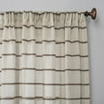 thumbnail image 4 of Clean Window Twill Stripe Anti-Dust Linen Blend Sheer Curtain Panel, 52"x84", Mocha Brown, 4 of 9