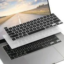 Insten 2 Pack Keyboard Cover Protector Compatible with 2020 Macbook Pro 13", Ultra Thin Silicone Skin, Tactile Feeling, Anti-Dust, Clear & Black