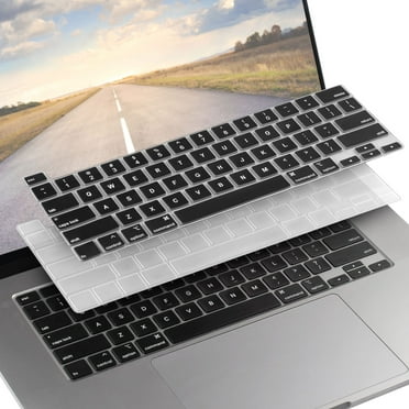 Insten 2 Pack Keyboard Cover Protector Compatible with 2020 Macbook Pro 13", Ultra Thin Silicone Skin, Tactile Feeling, Anti-Dust, Clear & Black