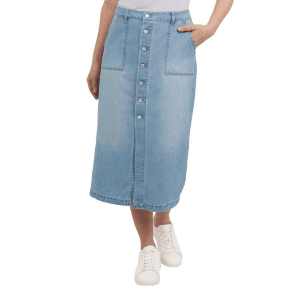 Wrangler Women's Midi Denim Skirt Light Blue 4