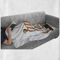 thumbnail image 6 of Urban Soft Flannel Fleece Throw Blanket, Road Closed Sign with Traffic Warning with Blocker Stop Illustration, Cozy Plush for Indoor and Outdoor Use, 70" x 90", Pale Orange Grey, by Ambesonne, 6 of 6