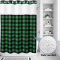 thumbnail image 3 of No Hook Shower Curtain, Green Black Plaid Shower Curtains for Bathroom with See Through Top Window, Farmhouse Buffalo Checkered Vintage Grid Waterproof & Washable Bath Curtain Extra Long 72"x84", 3 of 9