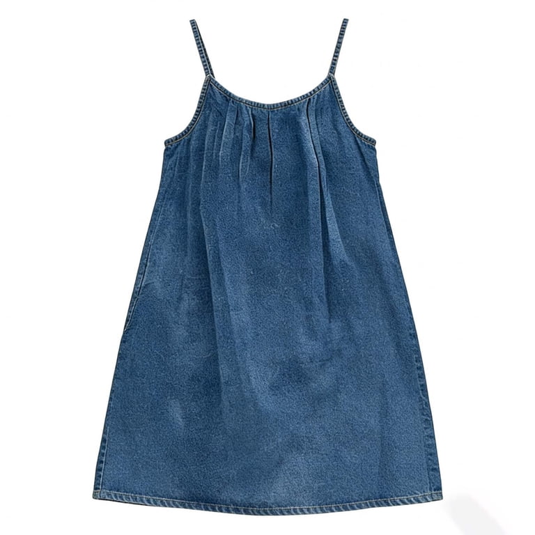 h&m backless denim dress Women's Light denim blue Open-Back Denim Dress