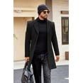 thumbnail image 4 of COOFANDY Men's Classic Wool Blend Peacoat - Winter Trench Style, Notched Lapel, Single Breasted with Pockets, 4 of 10