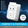 thumbnail image 6 of Bell+Howell Surge Protector 5 Outlet Extender with 2 USB Charging Ports Wall Power Wall Charger Plug, 6 of 6