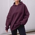 thumbnail image 2 of Timegard Oversized Hoodies for Women Long Sleeve Sweatshirts Solid Color Fall Fashion Pullover Tops, 2 of 6