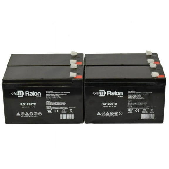 Raion Power 12V 9Ah Upgraded UPS Battery for APC CURK8 - 4 Pack