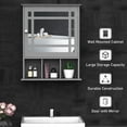 thumbnail image 4 of kleankin Bathroom Mirror Cabinet, Wall Mount Medicine Cabinet w/ 3 Shelves, 4 of 10