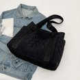 thumbnail image 1 of Bolso Hobo de plumón para mujer, bolso de mano hinchado a la moda, bolso de compras de invierno (negro), 1 of 8