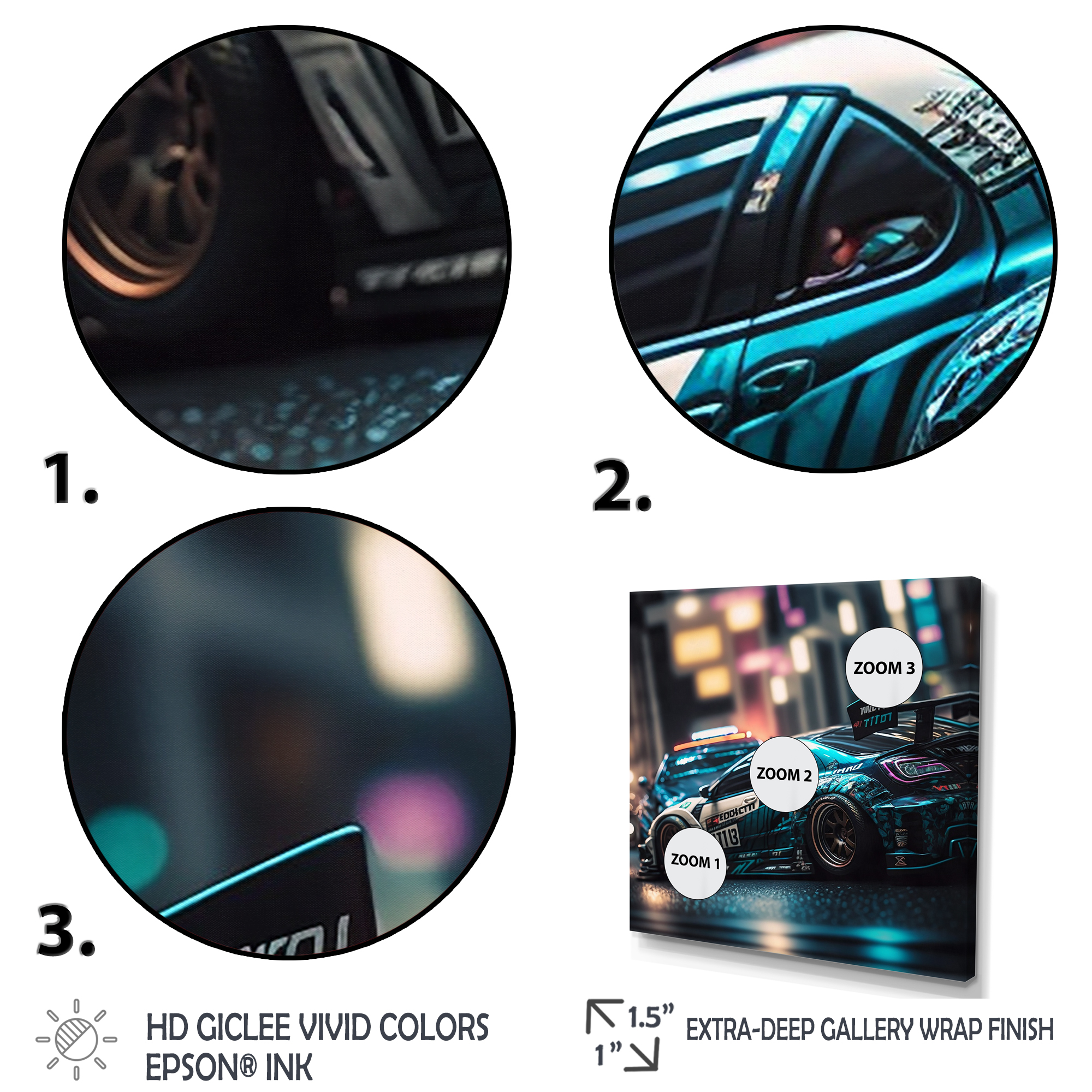 Designart Tunning Car Drifting In Toyko II Canvas Wall Art