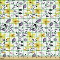 thumbnail image 2 of Ambesonne Floral Fabric by the Yard Upholstery, Aquarelle Folaige Petals, 1 Yard, Purple and Yellow, 2 of 5