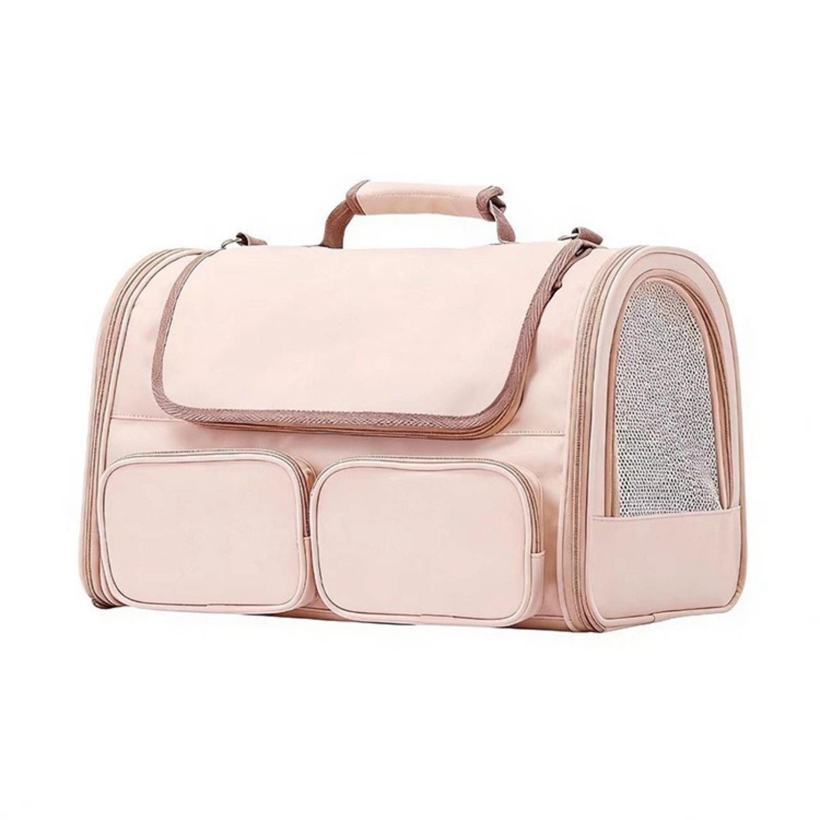 Bvdfgk Foldable Pet Carrier Bag Foldable for Car Trips Veterinarian Visits Small Pets Pink
