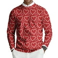 thumbnail image 2 of QHRMKOG Valentines Sweater for Men Romantic Heart Print Pullover Relaxed Fit Long Sleeve Round Neck Sweaters Winter Fashion Top Pink L, 2 of 6