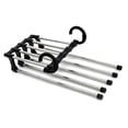 thumbnail image 1 of 5 In 1 Multifunctional Stainless Steel Pants Clothes Hanger Folding Space Saving Closet Organizer Storage Rack For Trousers Scarf Tie Belt, 1 of 4