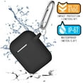 thumbnail image 5 of AirPods Case Cover , Soft Silicone Protective Cover with Keychain for Women Men Compatible with Apple AirPods 2nd 1st Generation Charging Case, Front LED Visible-Black, 5 of 5