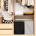 thumbnail image 5 of Sea Team 66L Large Capacity Laundry Hamper with Lid, Removable Bag & Bamboo Handles, Foldable Dirty Clothes Bin for Bathroom, Bedroom, Dorm & Closet, Grey, 5 of 7
