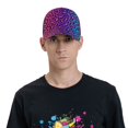 thumbnail image 4 of Fotbe Leopard Neon Rainbow Gradient Gorro Clásico de Béisbol, Gorra Ajustable con Broche Snapback, Gorro de Exterior de Algodón Suave, 4 of 6
