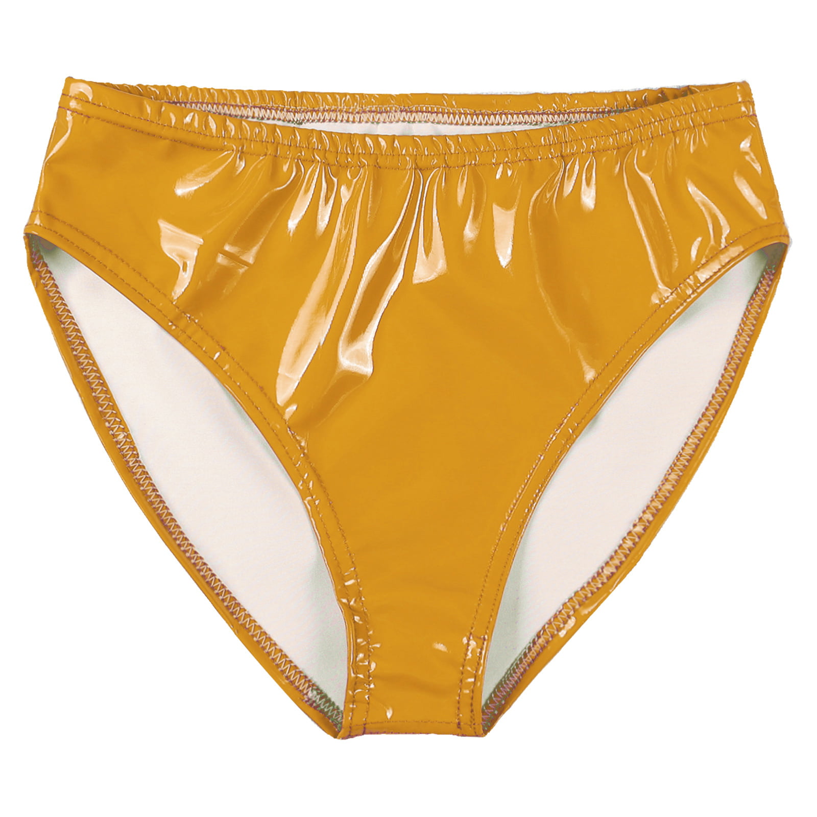 YIZYIF Womens Wetlook PU Leather Briefs Underwear Low Rise Latex