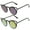 2-Pack | Blk / Yellow & Blue Mirror, variant on sunglassLA Unisex Womens Fashion Round Metal Cut-Out Flash Mirror Lens Cat Eye Sunglasses (Gold / Pink Green Mirror) - 48mm