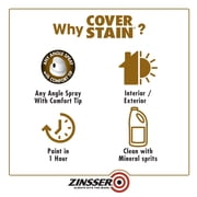 White, Zinsser Cover Stain Oil-Based Primer Spray-3608, 13 oz