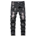 thumbnail image 3 of Afdoent Jeans For Boys Distressed High Street Fashion Casual Long Pants For Kids Comfortable Stretch Denim Trousers Spring Autumn Cute Streetwear Trousers 9-10 Years, 3 of 9