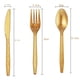 thumbnail image 3 of Nvzi 60 Pieces Disposable Cutlery Set Plastic Duty Utensil Sets 20 Forks 20 Knives 20 Spoons for Home Office School Party Picnics Restaurant Outdoor Events (Gold), 3 of 4