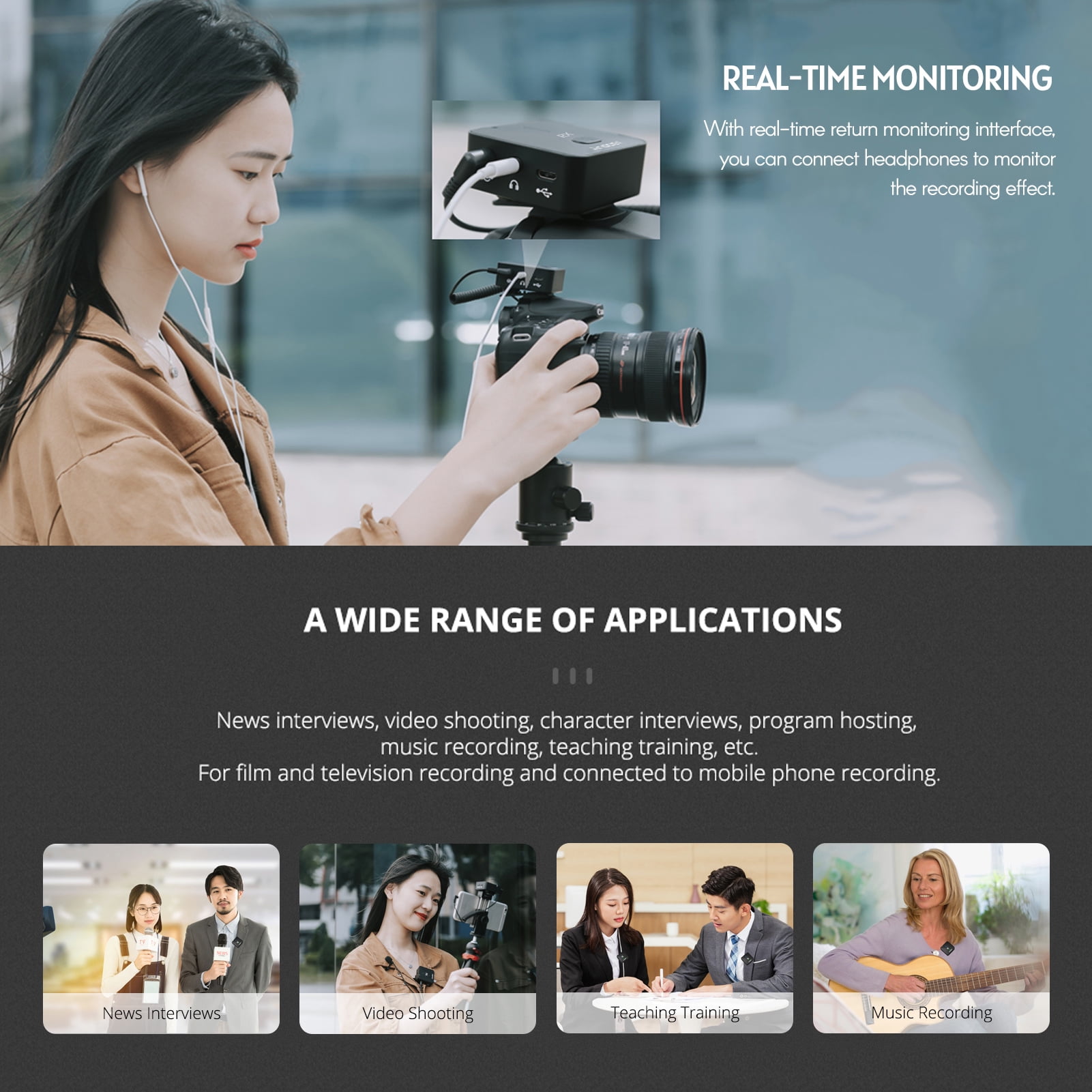 Andoer-2 Microphone,Battery DSLR DV DSLR Camera DV 2 Clip-on Lavalier DV Video R Battery DSLR Camera Camera DV V Battery DSLR DSLR MX5 + 2 DSLR DV Video Mics 50M Built-in Lavalier Mics 50M