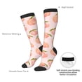 thumbnail image 4 of Honeii Peach With Leaves Print Long Socks,Novelty Design Socks Gift for Men and Women,Crew Socks,Calf Socks, 4 of 6