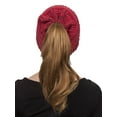 thumbnail image 3 of Gravity Threads Confetti Pony Tail Knit Beanie, Red, 3 of 3