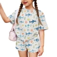 thumbnail image 2 of Grblisyd Girls Summer Outfits Size 10-12 Years Animal Print T-Shirts and Elastic Waist Shorts 2 Piece Outfit Kids Cute Clothing Sets, 2 of 7