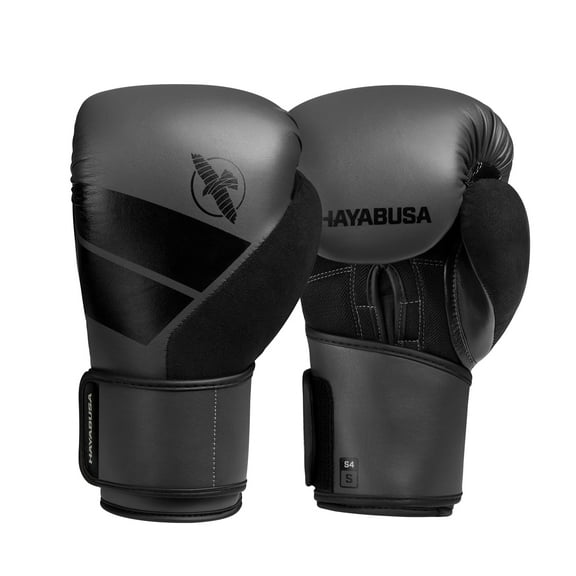 Hayabusa S4 Boxing Gloves For Men and Women, Black/Charcoal 16oz