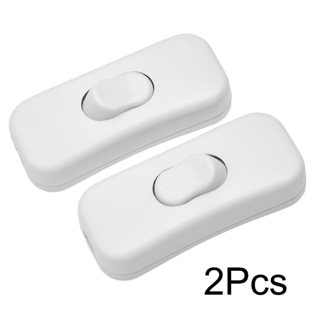 Inline Wire Switch Dpst Control Light Switch for Bedroom Desk Lamp Led Light White-2Pcs