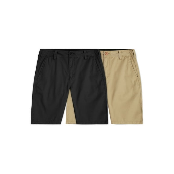 Ma Croix Mens 2- Pack Stretchy Chino Cotton Fabric Dual Pocket Shorts