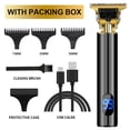 thumbnail image 1 of Cortapelos para hombres, IPX7 impermeable profesional inalámbrico en forma de T recortadora de barba eléctrica con pantalla LCD, recortadora de barbería recargable por USB con 3 peines de límite, 1 of 5