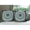 thumbnail image 6 of Ambesonne Tribal Throw Pillow Cover 4 Pack, Vintage Mandala Circles, 24", Blue Black, 6 of 7
