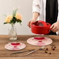 thumbnail image 2 of 2 Pack Happy Valentines Day Hot Air Balloon Heart Round Cotton Woven Pot Holders Trivets Set, 7 inch and 9 inch Diameter,Heat Resistant Pad Mat for Kitchen Decor Cooking Supplies, 2 of 5