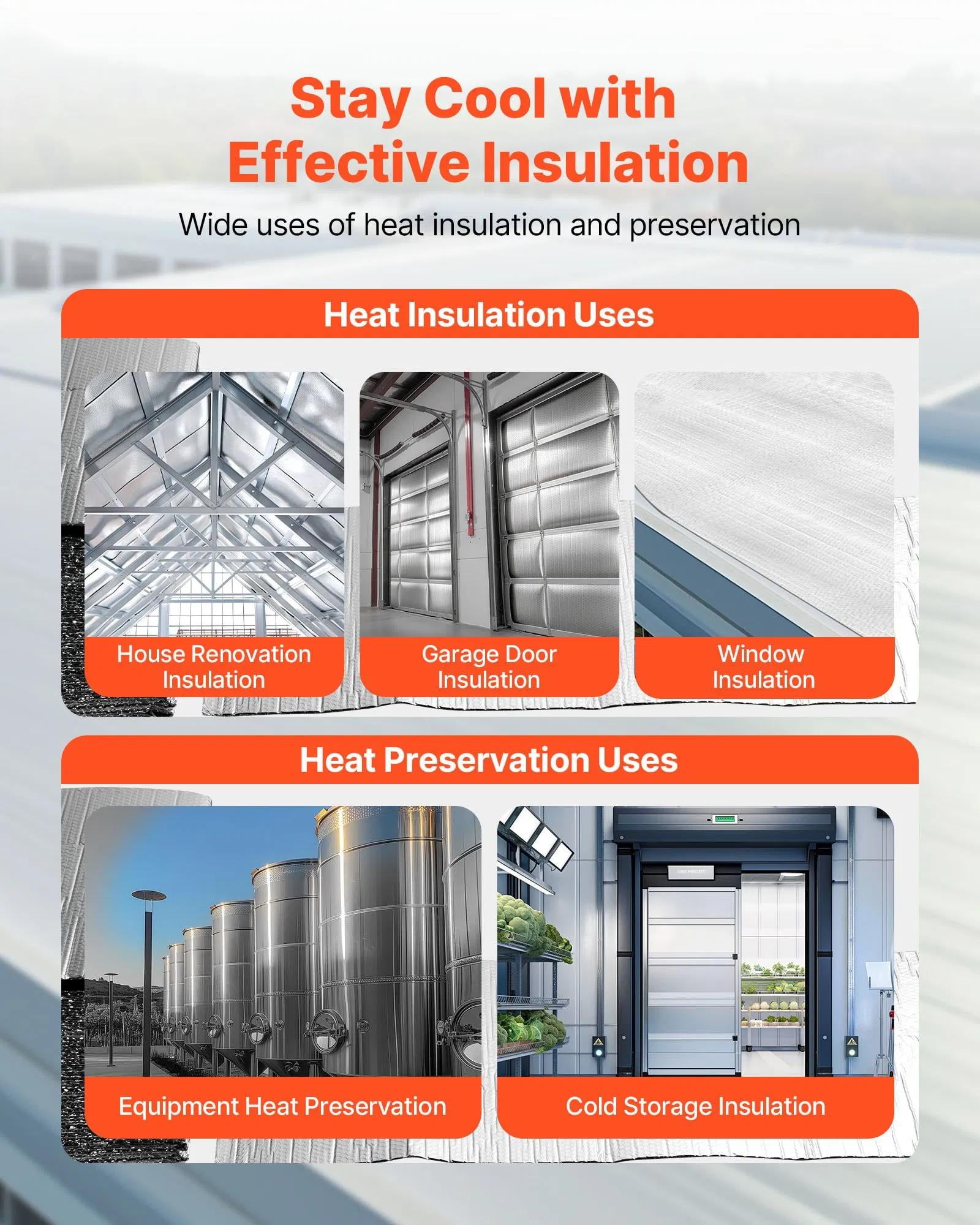 Double Reflective Insulation Sheet, 16Pcs Double Sided Aluminum Foil Radiant Barrier, Dual Layer Air Bubble Heat Reflective Shield, Thermal Insulation Rolls for Garage Door Window RV Roof