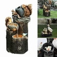 thumbnail image 4 of Relaxation Water Features, Weatherproof Poly-Resin Outdoor Water Fountain With Solar Squirrel Statue Ornament, Multi-scene Decoration For Yard,_Perfect Gift, 4 of 5