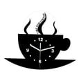 thumbnail image 1 of Reloj de pared colgante con forma de taza de café, adorno decorativo ligero y silencioso, ideal para cafetería, oficina, bar, salón y regalo., 1 of 9