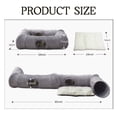 thumbnail image 5 of WINDRACING Square Cat Tunnel Bed – XL Washable Plush Pet Hideaway & Interactive Play Cave for Kittens, Puppies & Rabbits (Grey), 5 of 8